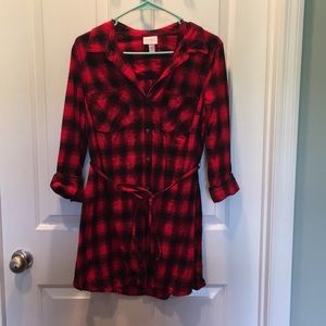 Button down maternity tunic shirt